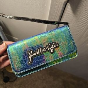 Small Kendall & Kylie Iridescent Blue Clutch
